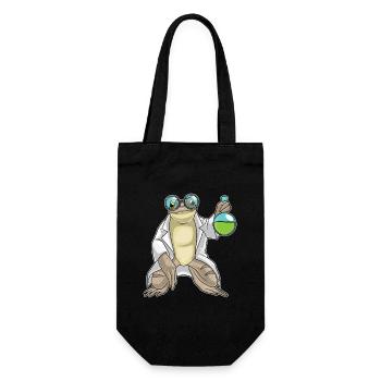 Frosch Wissenschaftler Reagenzglas Labor - Geschenkbeutel für Flaschen - Schwarz - Vorne