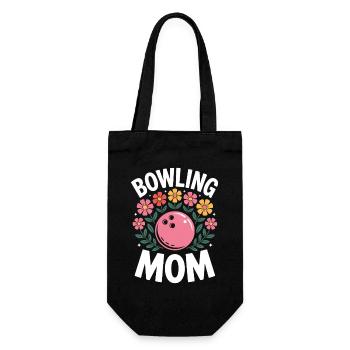 Bowling Spruch Mama Lustiges Bowling Geschenk - Geschenkbeutel für Flaschen - Schwarz - Vorne