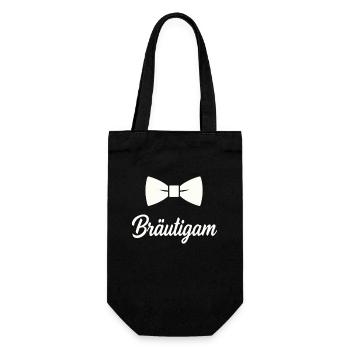 Groom Bow Tie Wedding - Gift Bag for Bottles - black - Front