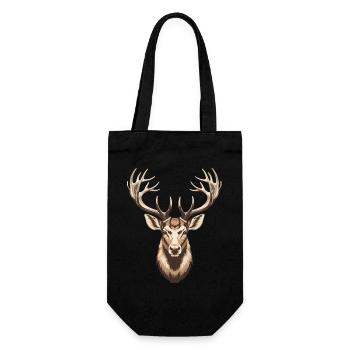 Hunting Hunter Game Shooting Hunting Deer Antlers Deer - Gift Bag for Bottles - black - Front
