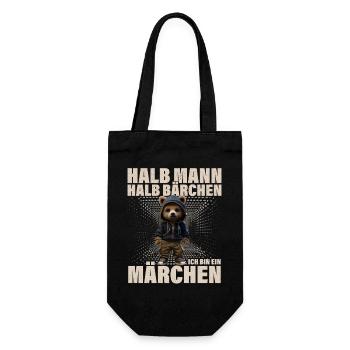 Moitié homme moitié ours conte de fées drôle dicton - Sac à bouteille - noir - Devant