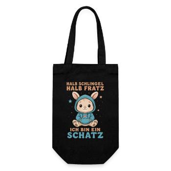 Half Rascal Half Grimace Sweetheart Bunny Bunny - Gift Bag for Bottles - black - Front