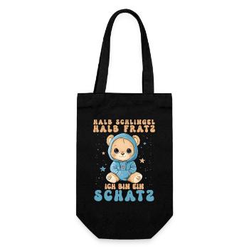 Half Rascal Half Grimace Sweetheart Bear Bear - Gift Bag for Bottles - black - Front