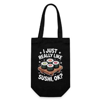 Sushi Japan Lustiges Kawaii Sushi Geschenk - Geschenkbeutel für Flaschen - Schwarz - Vorne