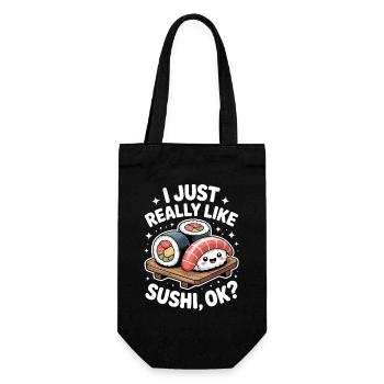 Sushi Japan Lustiges Kawaii Sushi Geschenk - Geschenkbeutel für Flaschen - Schwarz - Vorne