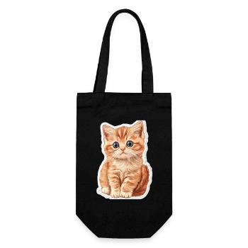 Süsse Katze Kätzchen - Geschenkbeutel für Flaschen - Schwarz - Vorne