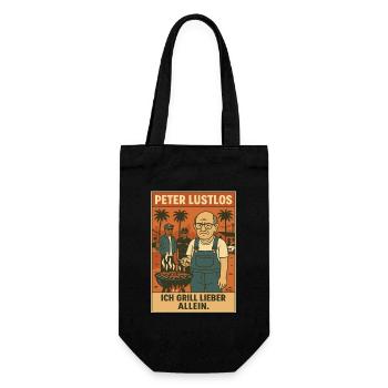 Peter Listless & Grilling : Je préfère griller seul - Sac à bouteille - noir - Devant