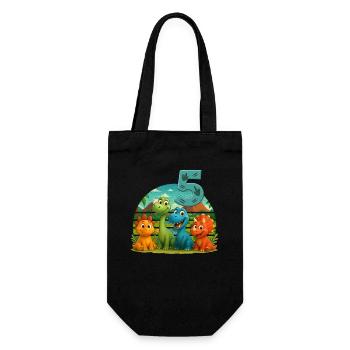 dinosaure anniversaire enfants 5 ans cadeau - Sac à bouteille - noir - Devant