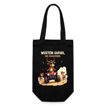 Wüsten - Stier - Geschenkbeutel für Flaschen - Schwarz - Vorne