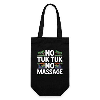No Tuk Tuk No Massage Thailand Bali Backpacker - Geschenkbeutel für Flaschen - Schwarz - Vorne