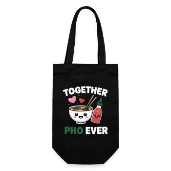 Together Pho Ever Vietnam Travel Noodle Soup Pho - Gift Bag for Bottles - black - Front