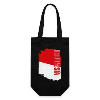 Vertical Indonesia flag, I love Indonesia - Gift Bag for Bottles - black - Front