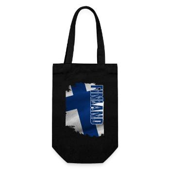 Finland Flag Vertical, I Love Finland - Gift Bag for Bottles - black - Front