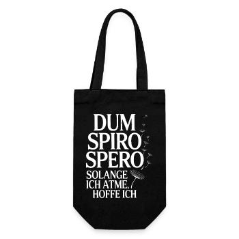 Dum Spiro Spero: Solange ich atme, hoffe ich - Geschenkbeutel für Flaschen - Schwarz - Vorne