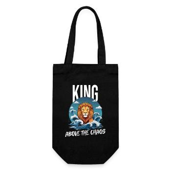 Tête de lion majestueuse avec le bruit de l’eau - Sac à bouteille - noir - Devant