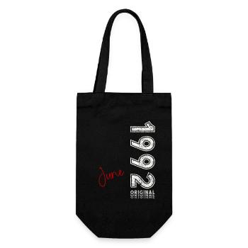 33rd Birthday Original June Born 1992 - Gift Bag for Bottles - black - Front