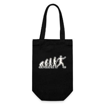 Evolution zum Fußballspieler - Geschenkbeutel für Flaschen - Schwarz - Vorne