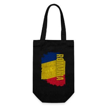 Romania Flag Vertical, Master Romania - Gift Bag for Bottles - black - Front