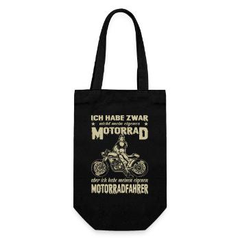 Biker Motorradfahrer Motorrad Geschenke Geburtstag - Geschenkbeutel für Flaschen - Schwarz - Vorne