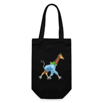 Giraffe Skating Skates - Gift Bag for Bottles - black - Front