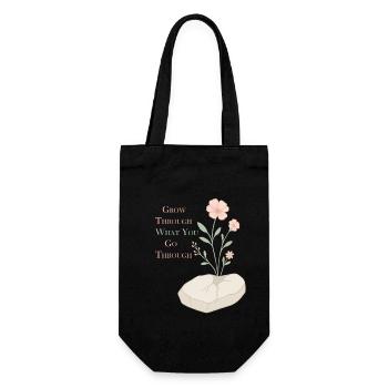 Motif floral inspirant - Espoir et force - Sac à bouteille - noir - Devant