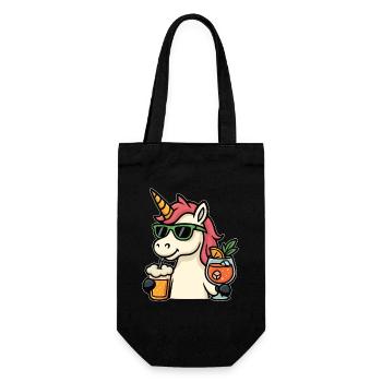 Einhorn trinken - Geschenkbeutel für Flaschen - Schwarz - Vorne