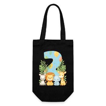 Jungle Animals Children's Birthday 2 Year Gift - Gift Bag for Bottles - black - Front
