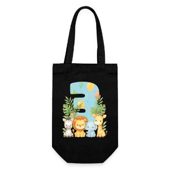 Jungle Animals Children's Birthday 3 Year Gift - Gift Bag for Bottles - black - Front