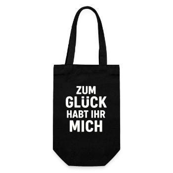 Luckily you have me - Gift Bag for Bottles - black - Front