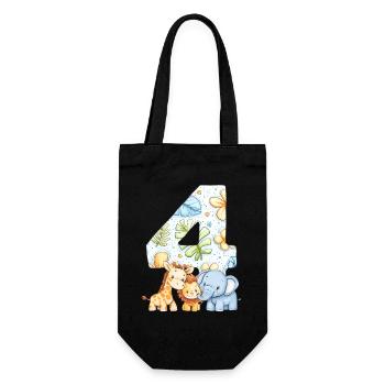 Jungle Animals Kids 4 Year Birthday Gift - Gift Bag for Bottles - black - Front