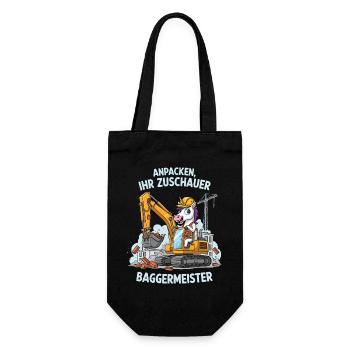 Maître excavatrice licorne - Sac à bouteille - noir - Devant