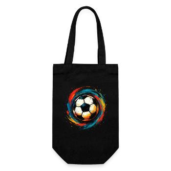 Colorful Football – Artful Splash Design - Gift Bag for Bottles - black - Front