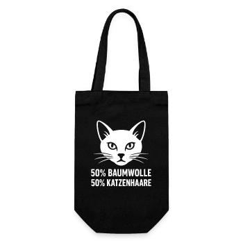 50% Cat Hair – Cat Owner Humor - Gift Bag for Bottles - black - Front