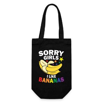sorry girls i like bananas - Geschenkbeutel für Flaschen - Schwarz - Vorne