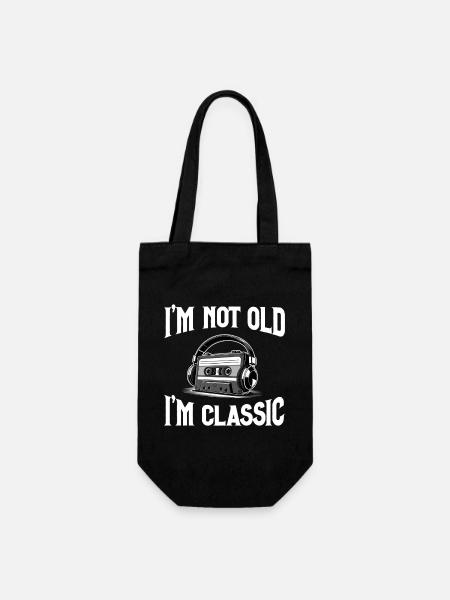 I’m Not Old – I’m Classic Kassettenplayer - Geschenkbeutel für Flaschen - Schwarz