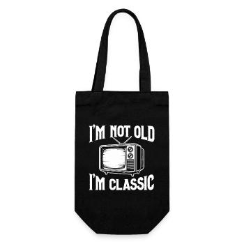 I'm Not Old – I'm Classic Retro-TV Television - Gift Bag for Bottles - black - Front