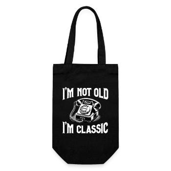I'm Not Old – I'm Classic Retro Phone - Gift Bag for Bottles - black - Front