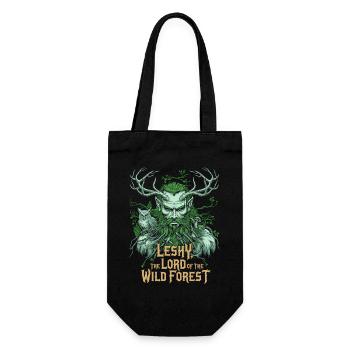 Leshy Herr des wilden Waldes Design - Geschenkbeutel für Flaschen - Schwarz - Vorne
