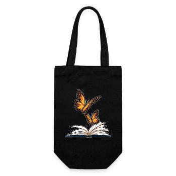 Butterfly Book - Gift Bag for Bottles - black - Front