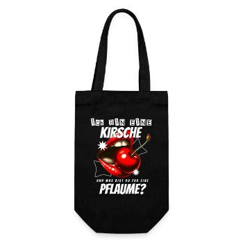 Kirsche Geschenk Pflaume Spruch Lustig Frauen - Geschenkbeutel für Flaschen - Schwarz - Vorne