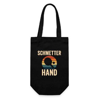 Schmetterhand – Table Tennis Retro Design - Gift Bag for Bottles - black - Front