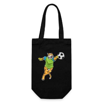 Tiger Torwart Fußball - Geschenkbeutel für Flaschen - Schwarz - Vorne