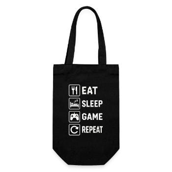 Eat Sleep Game Repeat - Geschenkbeutel für Flaschen - Schwarz - Vorne