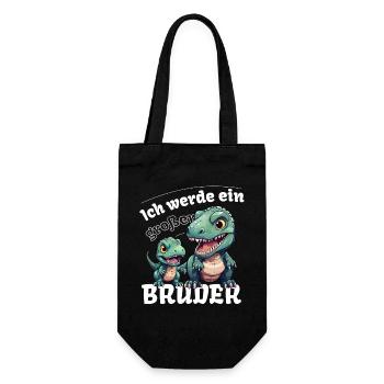Nachwuchs Verkünden | Ich Werde Großer Bruder 2027 - Geschenkbeutel für Flaschen - Schwarz - Vorne