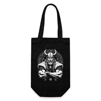 Nordische Mythologie Wikinger Krieger Valhalla - Geschenkbeutel für Flaschen - Schwarz - Vorne