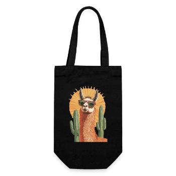 Funny Llama Alpaca Llama Animal Gift - Gift Bag for Bottles - black - Front