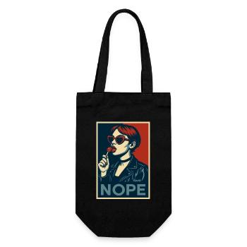 Fille rétro pop art – Affiche de déclaration NOPE - Sac à bouteille - noir - Devant