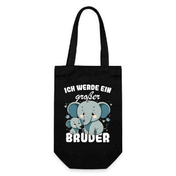 Nachwuchs Verkünden | Ich Werde Großer Bruder 2027 - Geschenkbeutel für Flaschen - Schwarz - Vorne