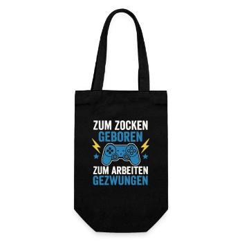 Born to gamble - forced to work - Gift Bag for Bottles - black - Front
