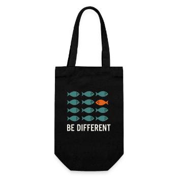 Be Different - Be Different Fish Design - Gift Bag for Bottles - black - Front